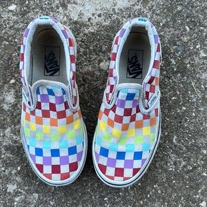 Kids rainbow 🌈 checkered Vans